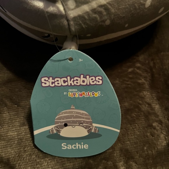NWT Squishmallows Stackables 12-Inch Sachie the Grey Striped Whale Shark - Picture 5 of 7